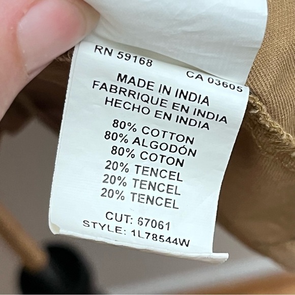 Karen Kane Camel Cinched Waist Tie Bell Sleeve Utility Zip Up Jacket 0X - Picture 15 of 15